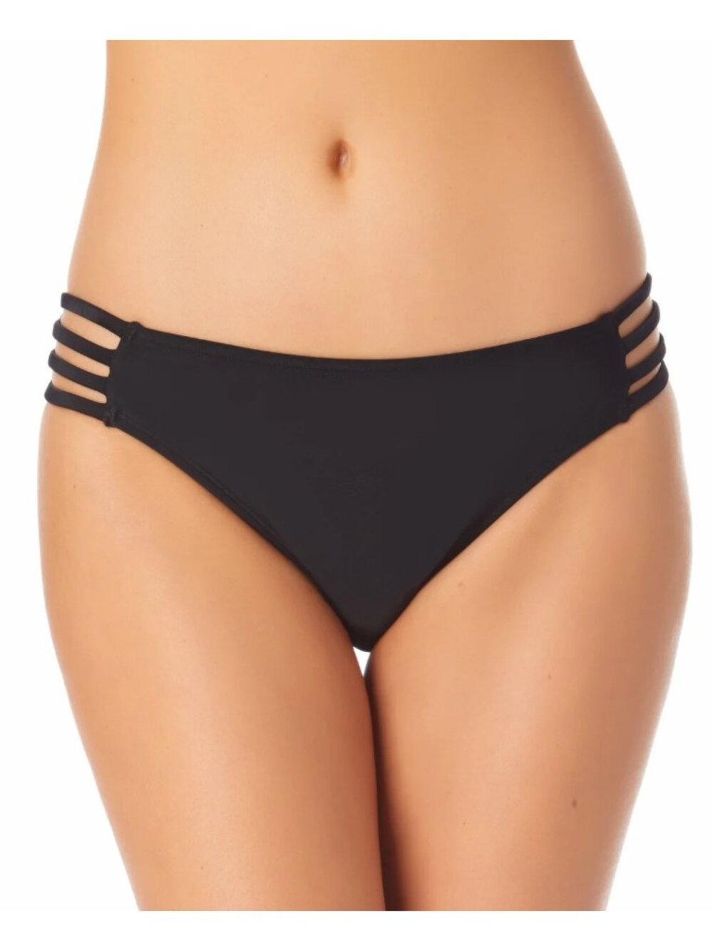 California Waves Junior's Strappy Hipster Bikini Bottoms Swimsuit Black Size XS